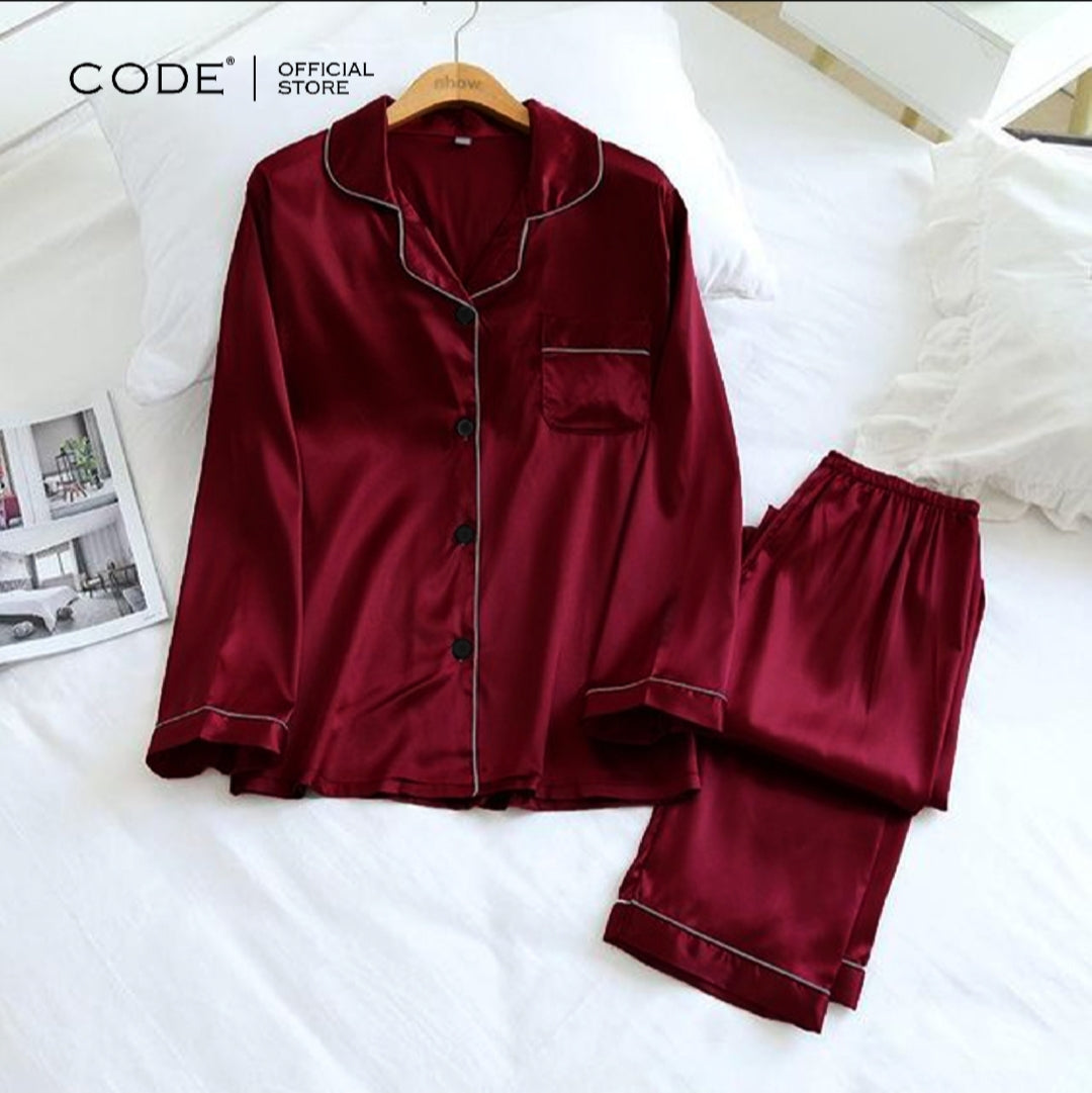 Silk Night Dress for Women & Girls – Plain Silk Night Suit | Soft Sleepwear Set"
