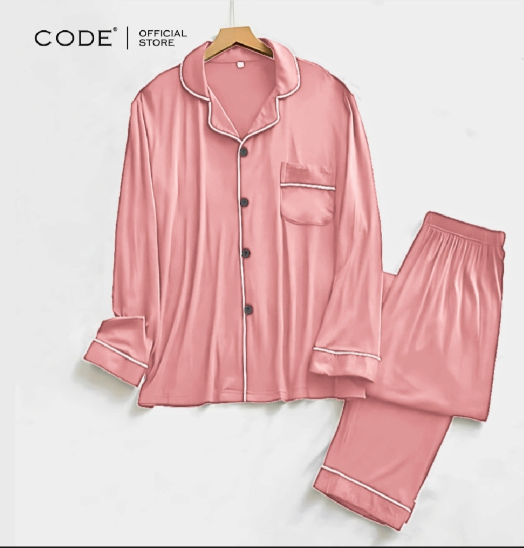 Silk Night Dress for Women & Girls – Plain Silk Night Suit | Soft Sleepwear Set"