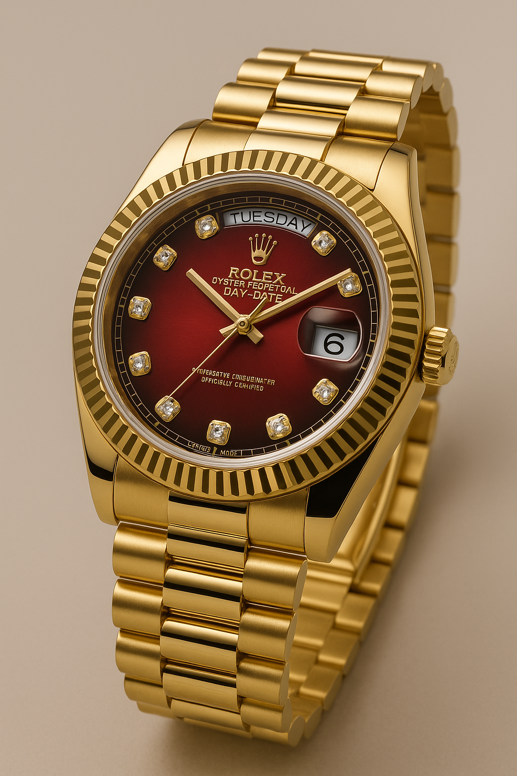 Rolex Oyster Perpetual Day-Date – Red Wine Dial