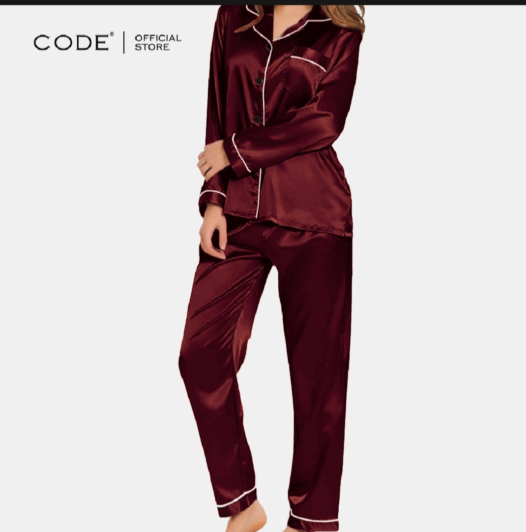 Silk Night Dress for Women & Girls – Plain Silk Night Suit | Soft Sleepwear Set"